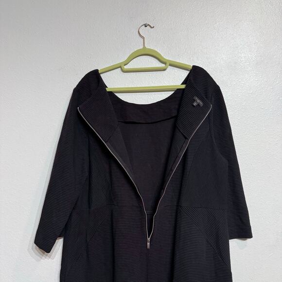 Talbots Black Label Black Ribbed Midi Dress Sz 22W - Picture 6 of 9